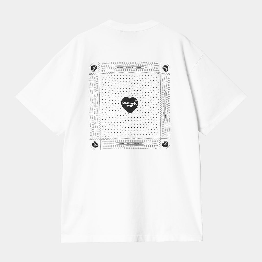 Carhartt WIP Heart Bandana T-Shirt White/Black (Stonewashed)