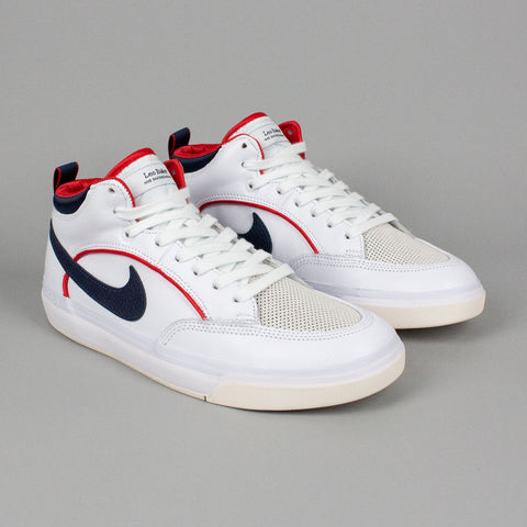 Nike SB React Leo Premium Shoes White/Midnight Navy